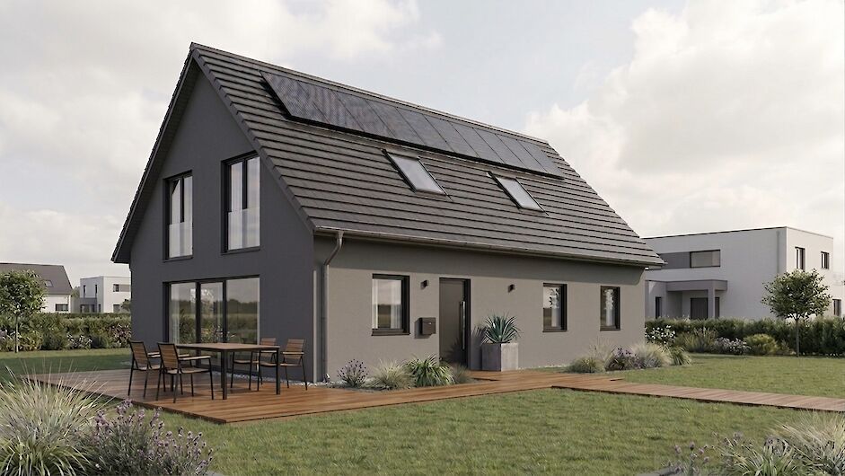 Energieeffizientes Architektenhaus Oslo als Massivhaus in Göppingen mit moderner Solaranlage – nachhaltig und zukunftssicher gebaut von BauArt