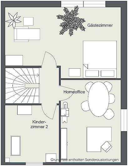 Grundriss, Dachgeschoss, 2D